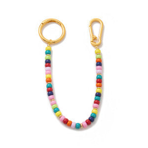 Minimalist Colorful Metal Plated Keychain with Heart Teardrop and Avocado Charms