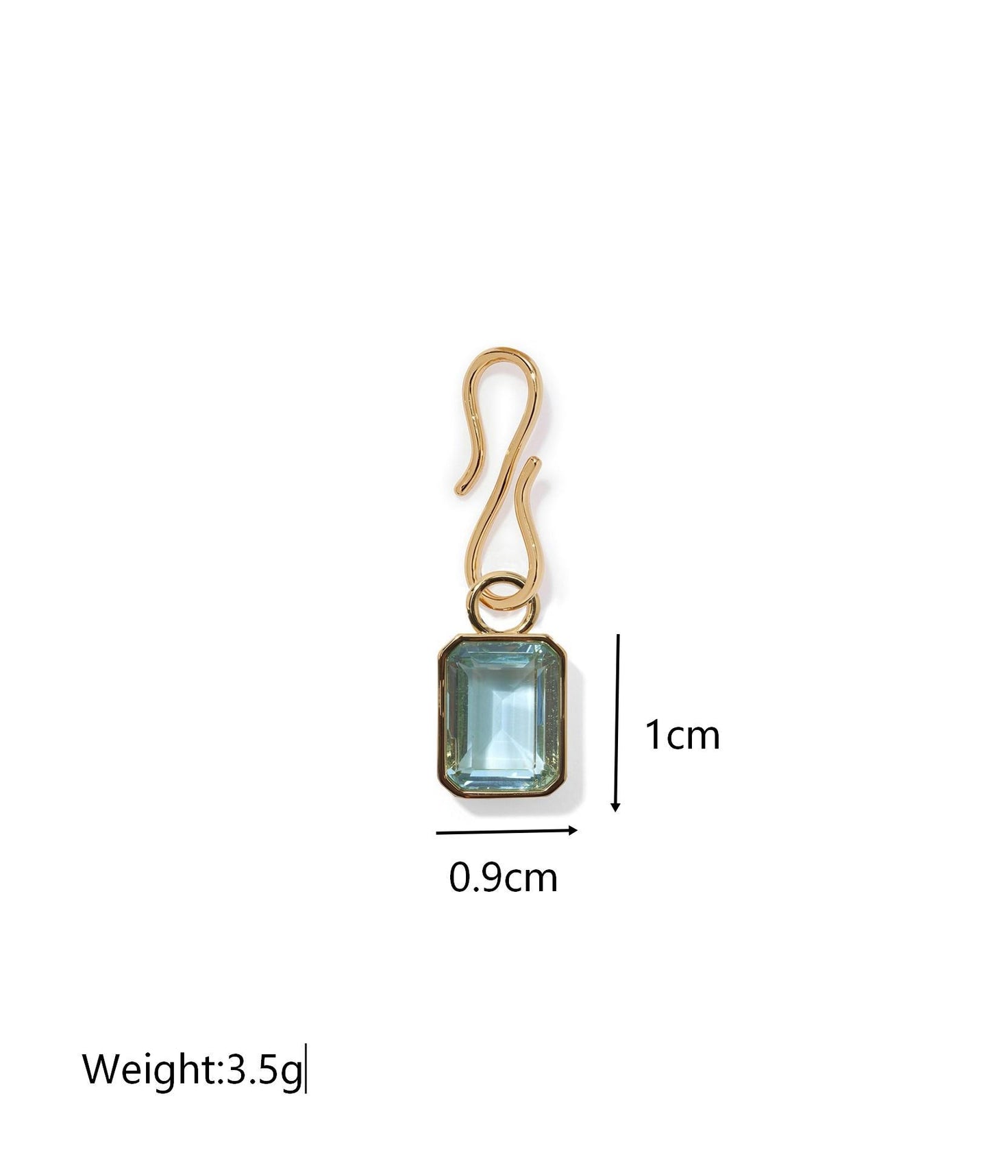 Fashion Gold Plated Brass Heart Round Geometric Cubic Zirconia Charm Bar for Unisex