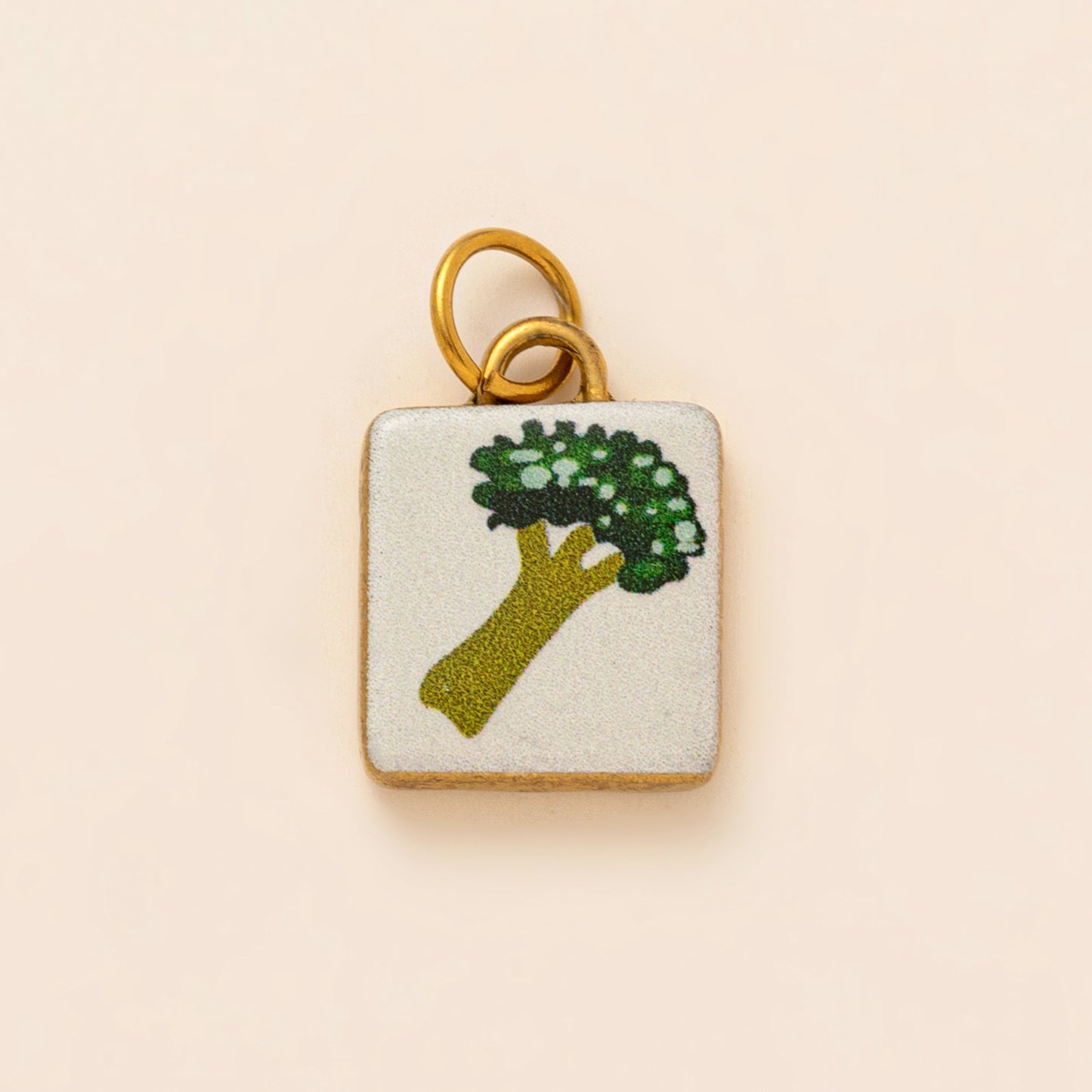 Vintage 18K Gold Plated Stainless Steel Fruit Charm Bar for Women