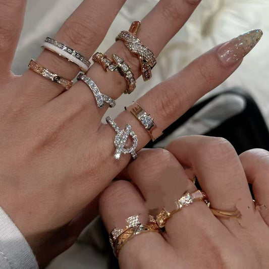 Elegante Anillo Geométrico Inspirado en Perlas con Incrustaciones de Zirconia para Mujeres Anillo de Dedo Índice Minimalista a la Moda Joyería de Mano de Lujo