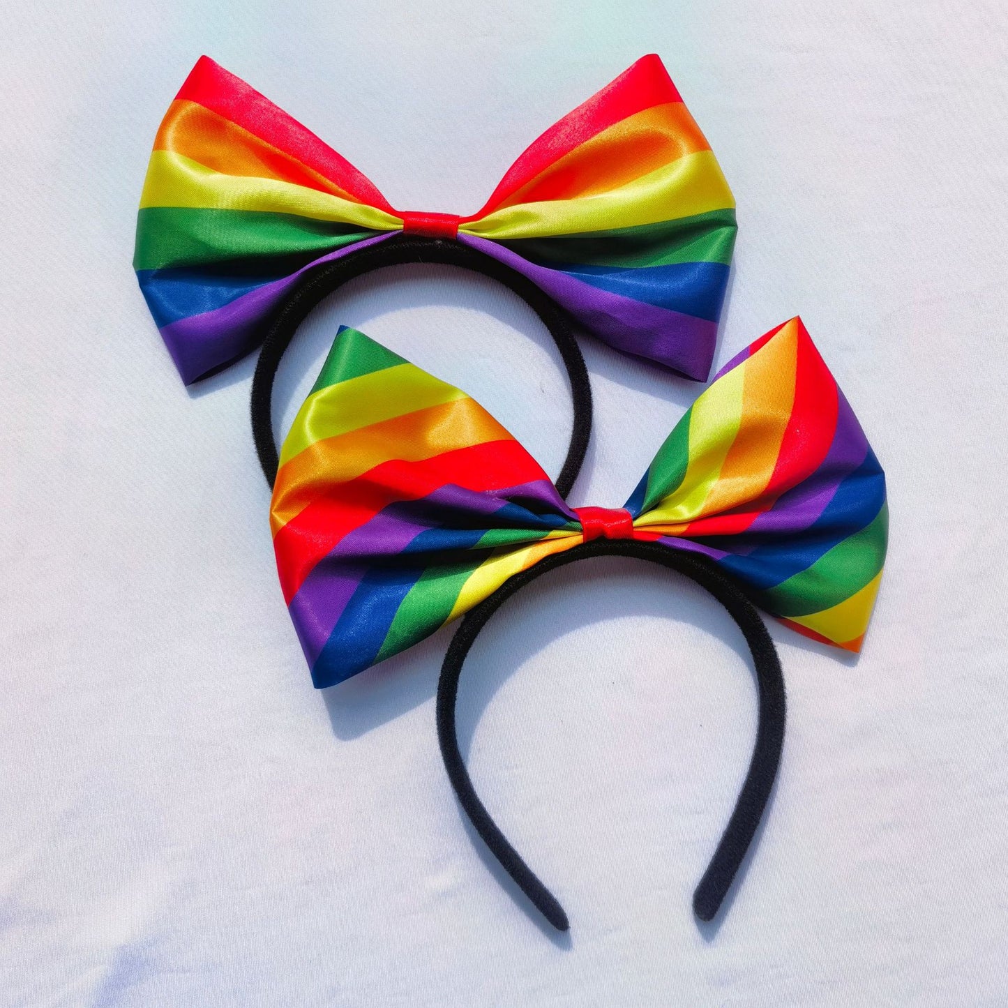 Fascia per capelli Sweet Striped Rainbow Bow Unisex Accessorio per capelli per feste e festival