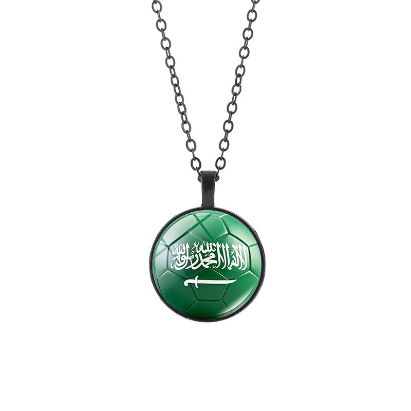 Collana casual in lega placcata con ciondolo in cristallo nero, catena a cavo unisex