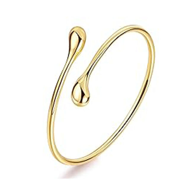 Elegant Geometric Plated Iron Open Adjustable Arm Cuff for Women