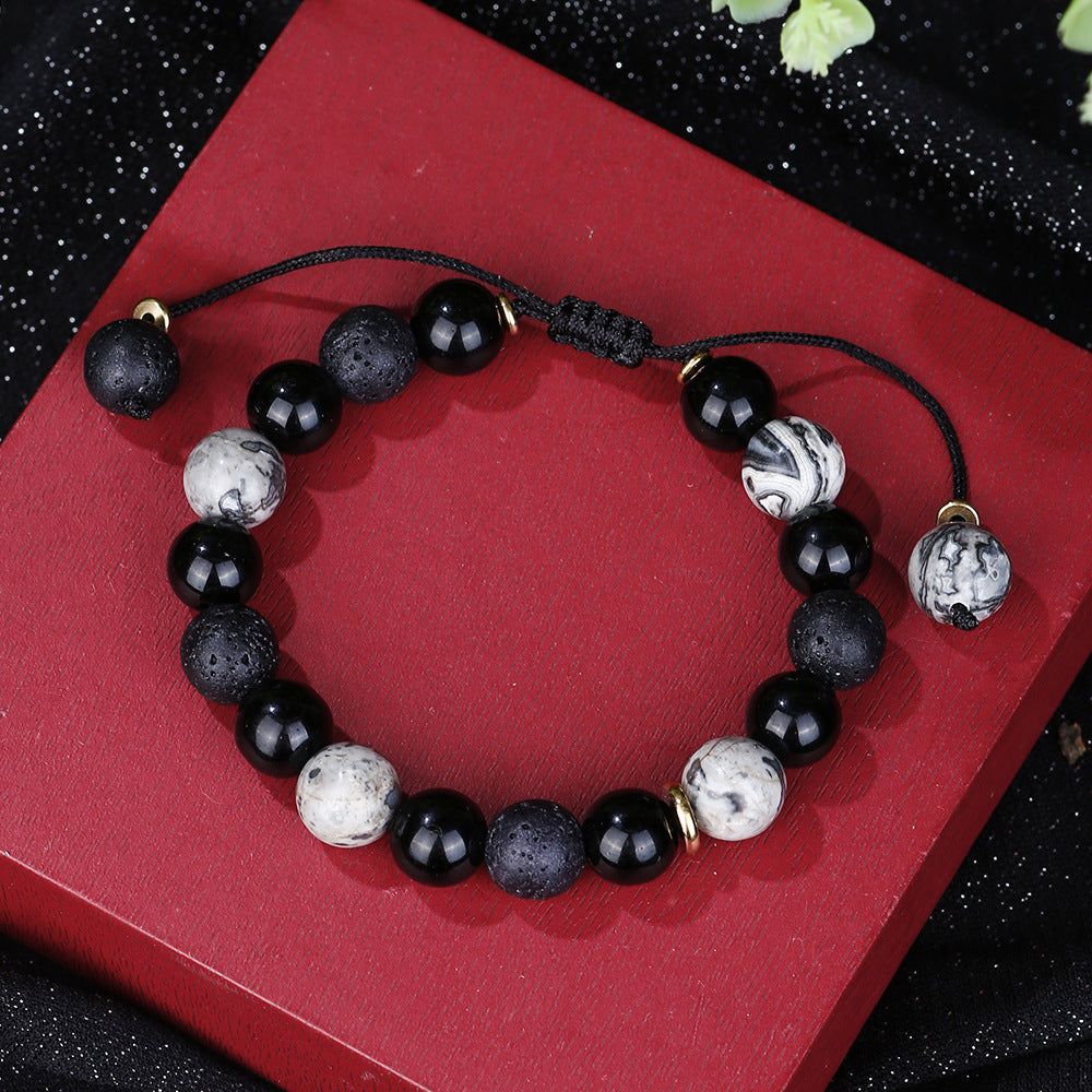 Handmade Geometric Round Stone Bracelet for Women