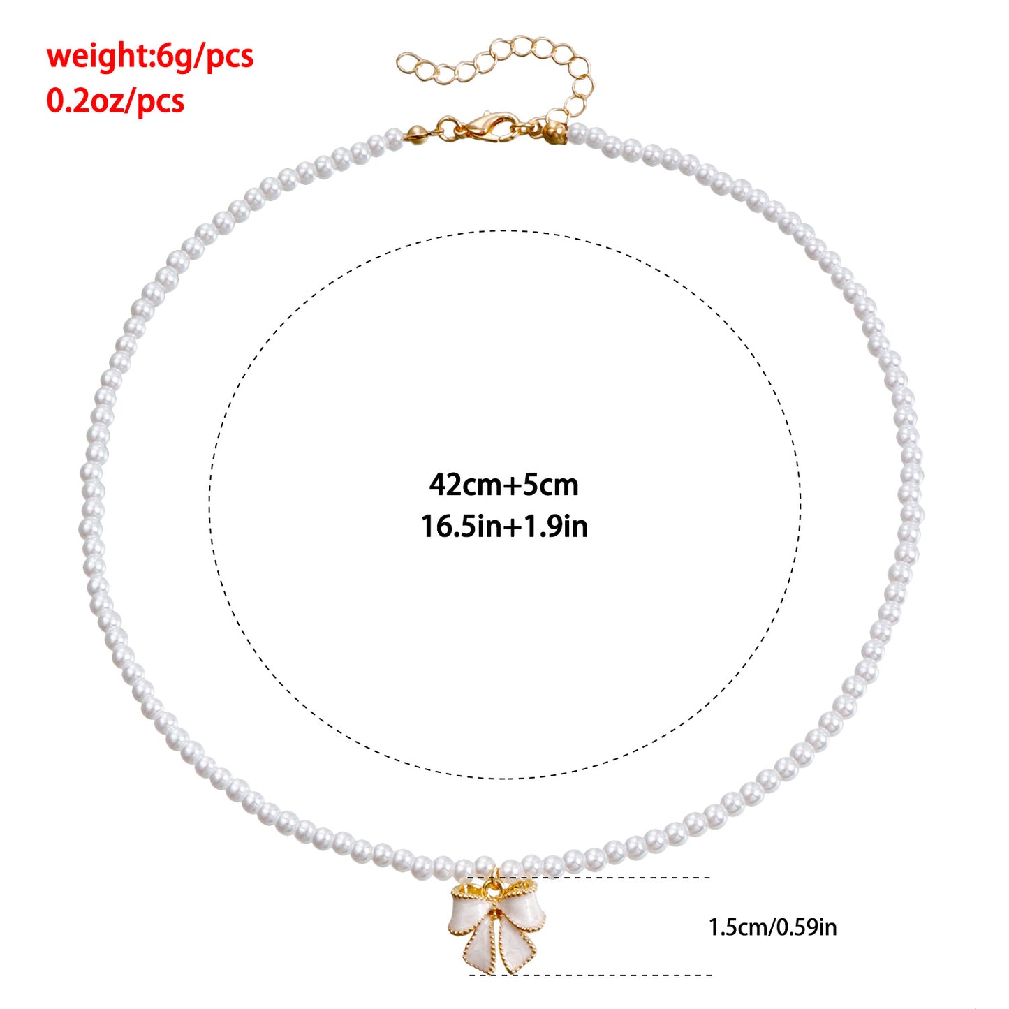 Elegant French-Inspired Bow Knot Clavicle Necklace for Women with Simulated Pearl Pendant and Gold-Plated Alloy Hardware