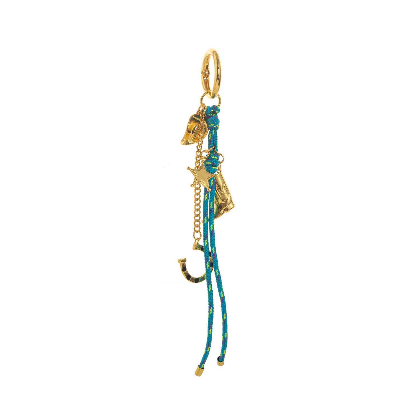 Vintage Minimalist Elegant Plated Alloy Star Moon Bag Charm with Fruit Elements