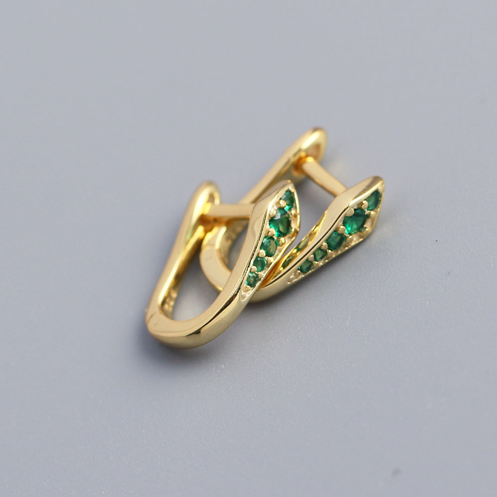 S925 Sterling Silver U-Shape Rhinestone Inlay Ear Cuffs Fashion Casual Minimalist Earrings YHE0293