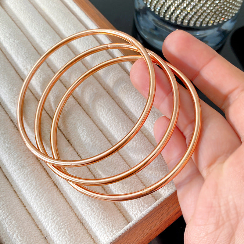 Minimalist Polished Geometric Titanium Steel Bangle Bracelet