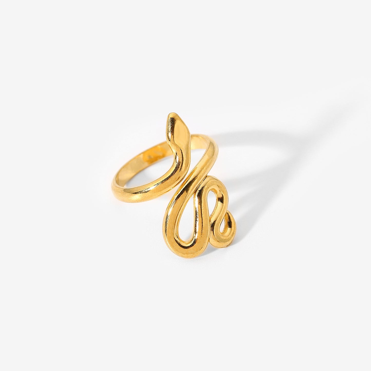 Geometric Plated Stainless Steel Open Ring for Women
