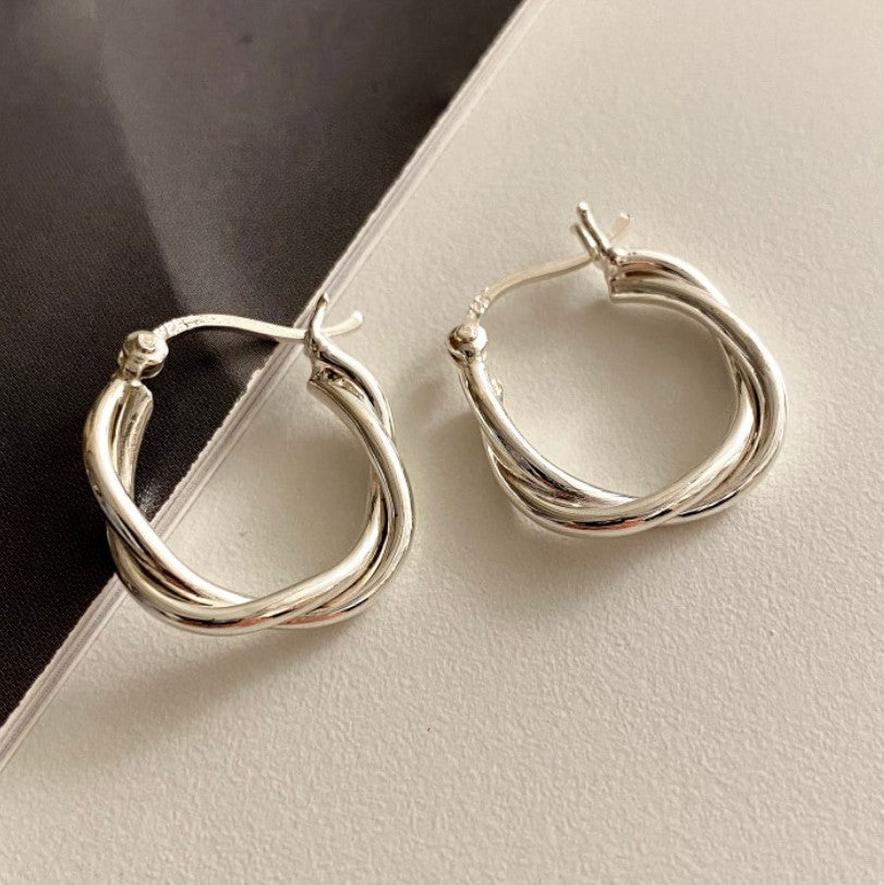 Pendientes de lágrima geométricos minimalistas de plata de ley 925 vintage con incrustaciones de perlas