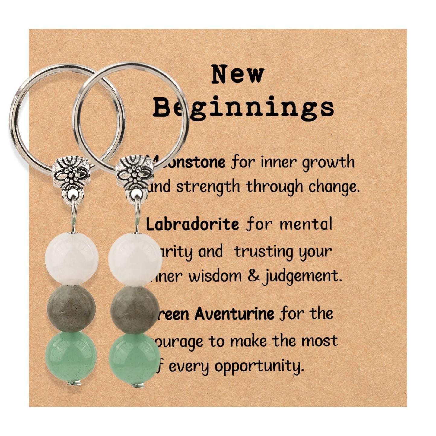 Vintage Heart Crystal Agate Alloy Keychain Charm