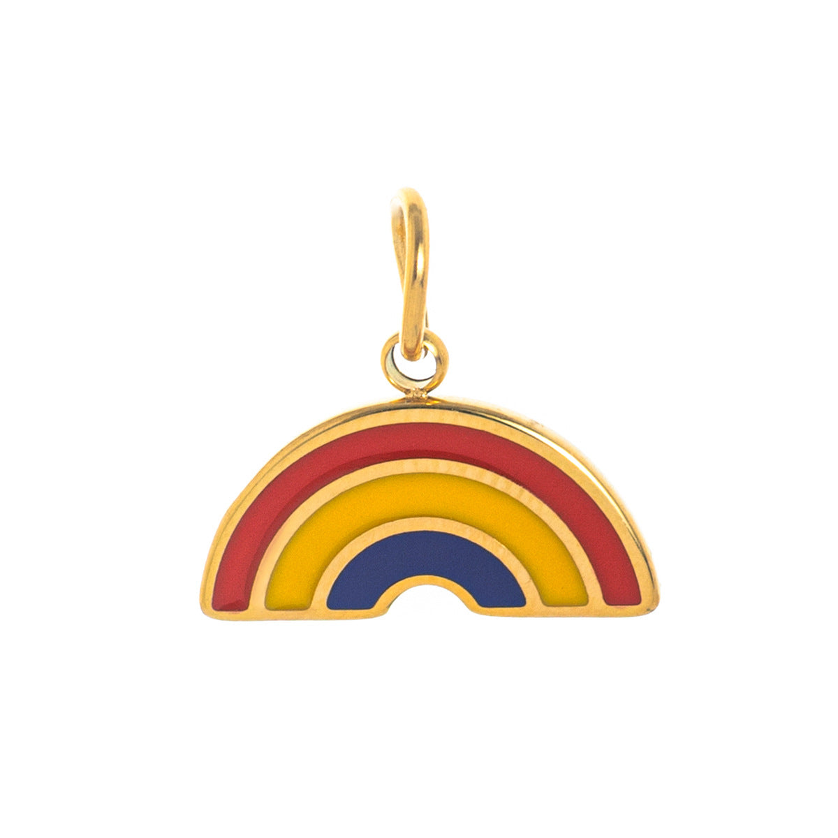 Minimalist Rainbow Butterfly Stainless Steel Plated Charm Bar Pendant for DIY Necklace Bracelet