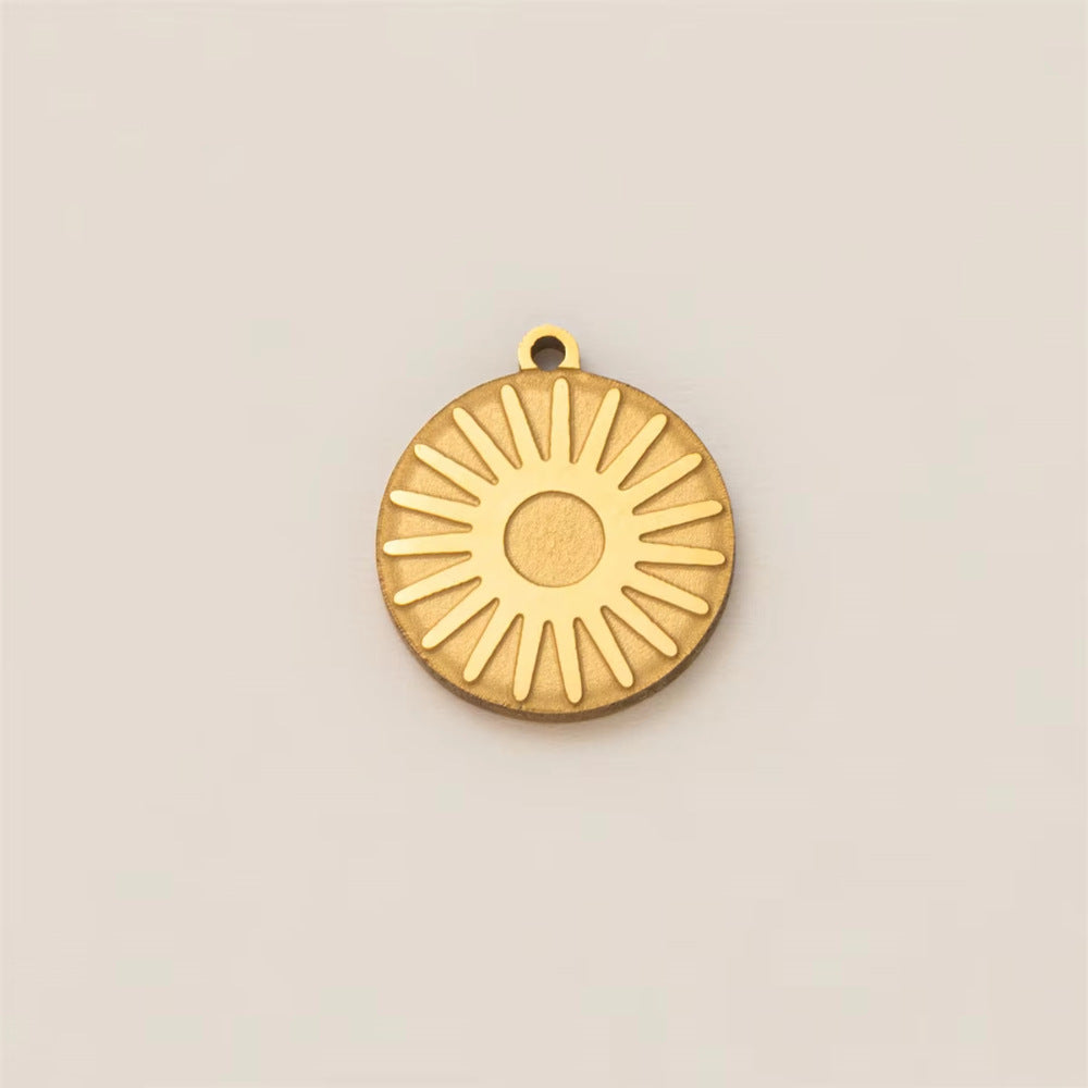 Vintage 18K Gold Plated Stainless Steel Star Pendant Charm Bar for Women