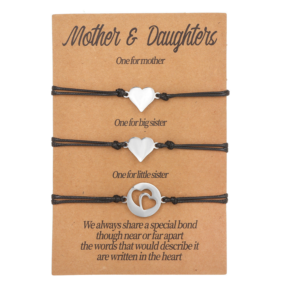 Geometric Stainless Steel Woven Friendship Bracelet Set for Unisex