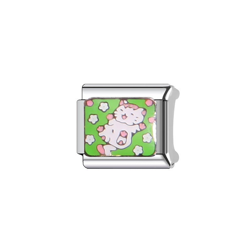 Sweet Cartoon Animal Stainless Steel Plated Charm Bar for Unisex