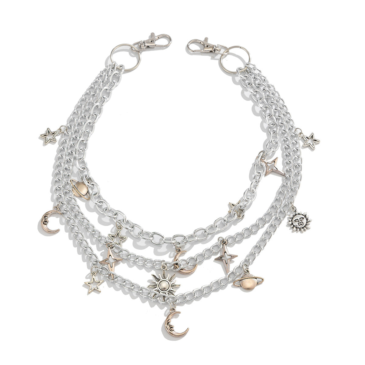 Punk Hip-hop Star Aluminum Alloy Alloy Women's Waist Chain with Tassel