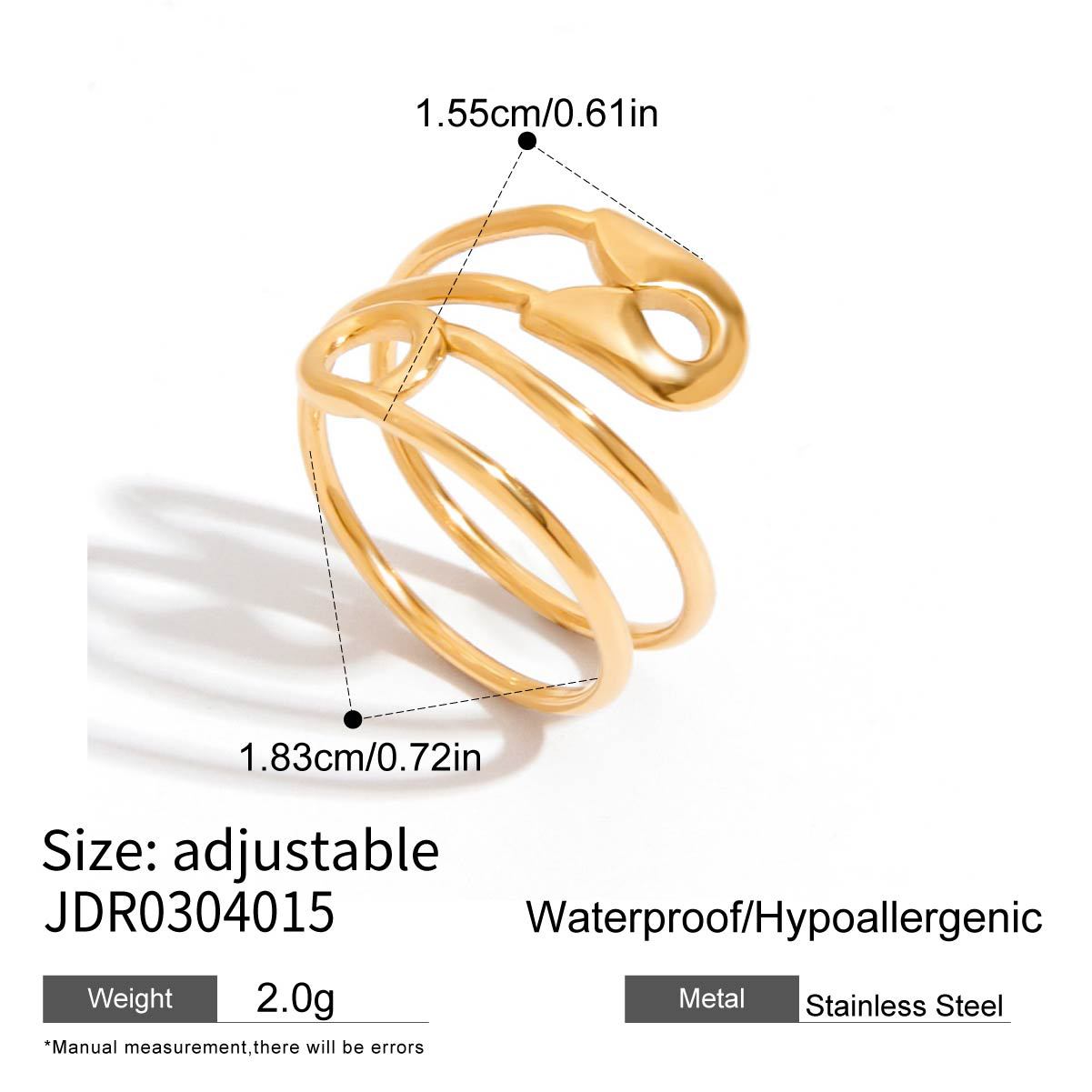 Anillo Geométrico de Acero de Titanio con Acabado de Chapado para Mujer Joyería Minimalista de Moda