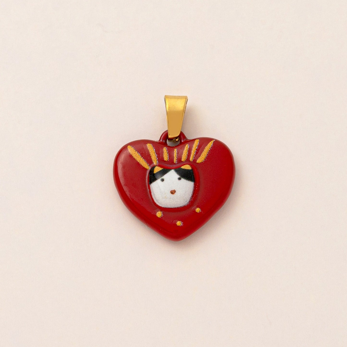 Vintage 18K Gold Plated Heart Cat Floral Stainless Steel PVD DIY Charm Bar