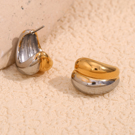 Orecchini a perno da donna minimalisti eleganti geometrici placcati oro in acciaio inossidabile a forma di mini banana