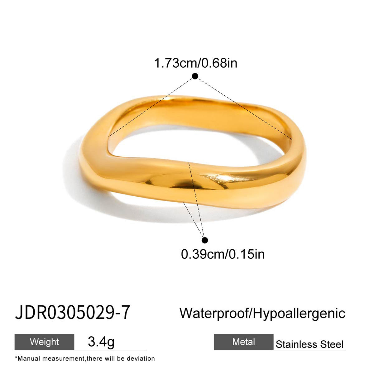 Anello geometrico in acciaio al titanio con intarsio in zircone placcato da donna, gioielli minimalisti alla moda
