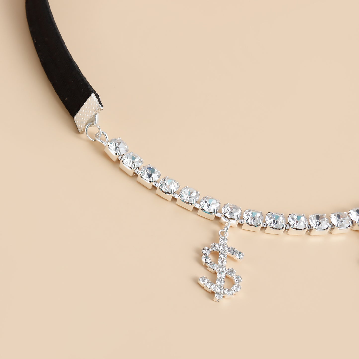 Cavigliera da donna geometrica minimalista in lega con strass