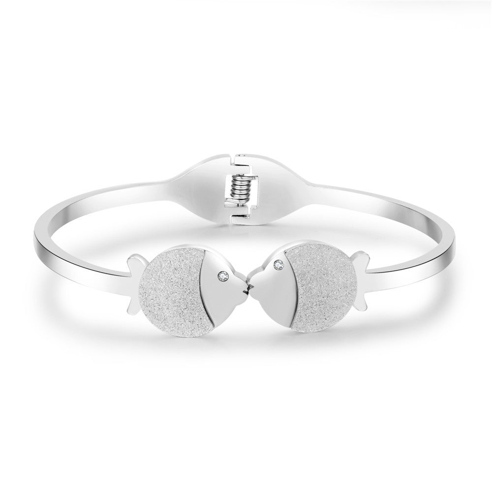 Minimalist Titanium Steel Rope Chain Open Cuff Bracelet Unisex