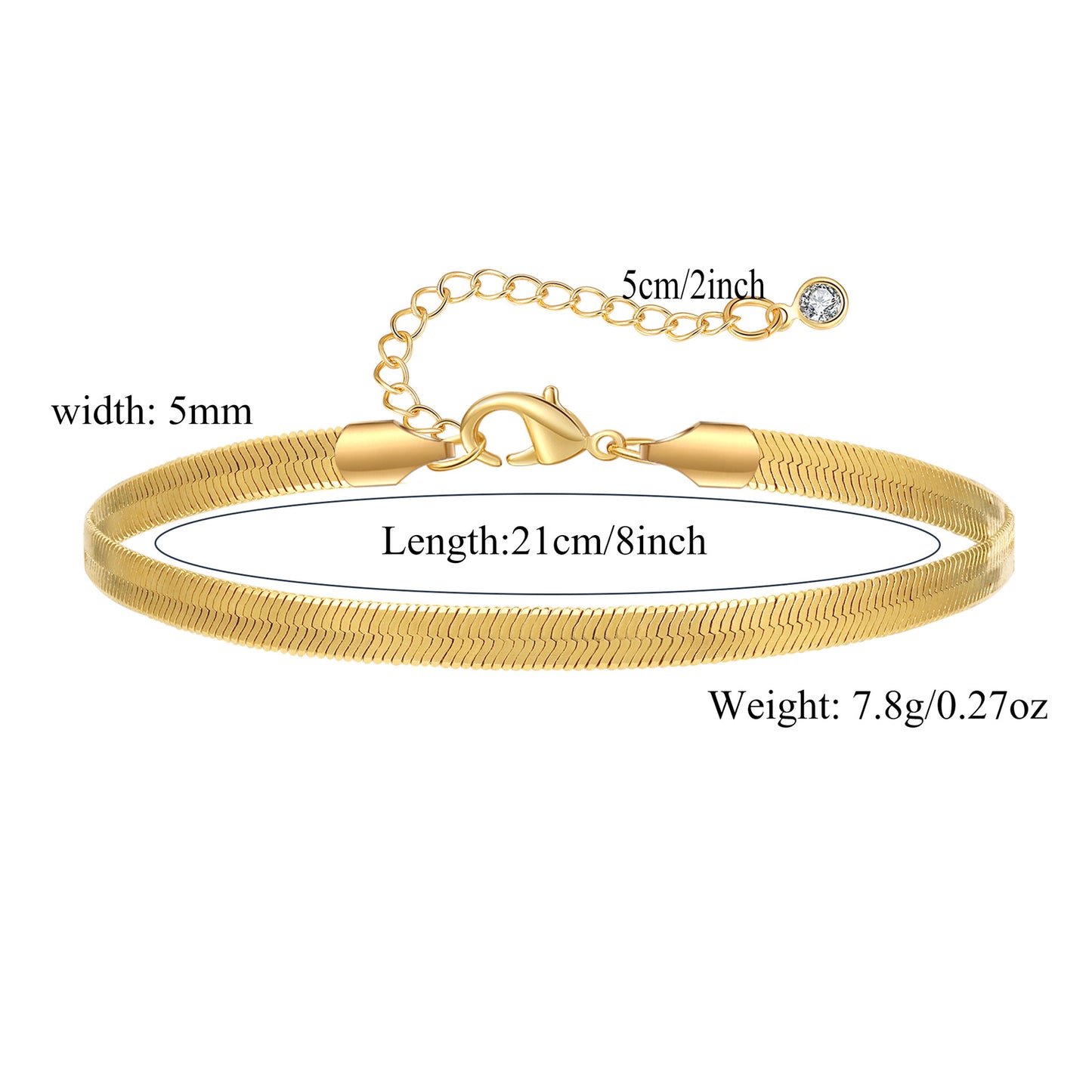 Minimalist Gold Plated Brass Geometric Cuban Link Chain Anklet for Women