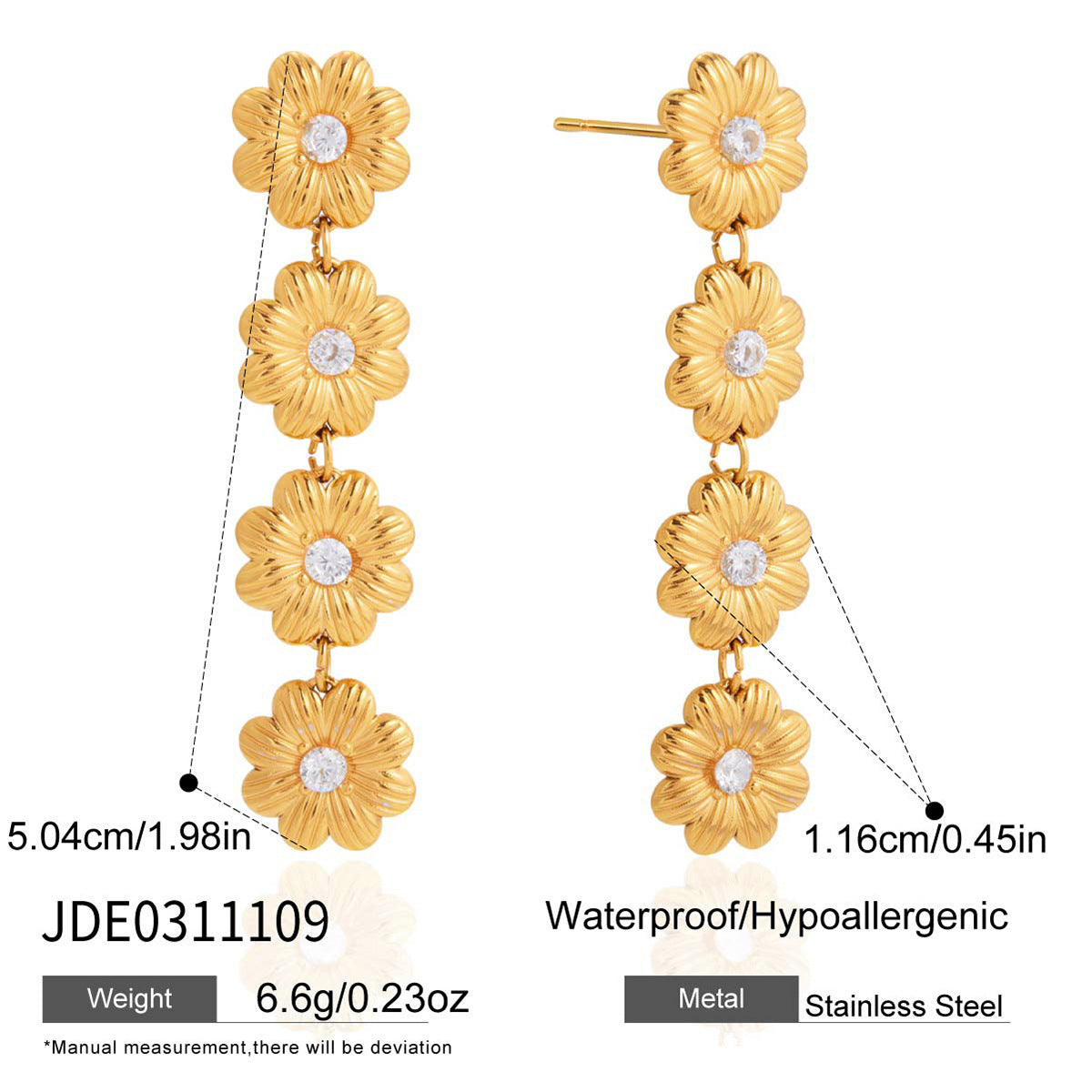 Minimalist Daisy Flower Titanium Steel Pendant Necklace Gold Plated Stainless Steel Chain for Women