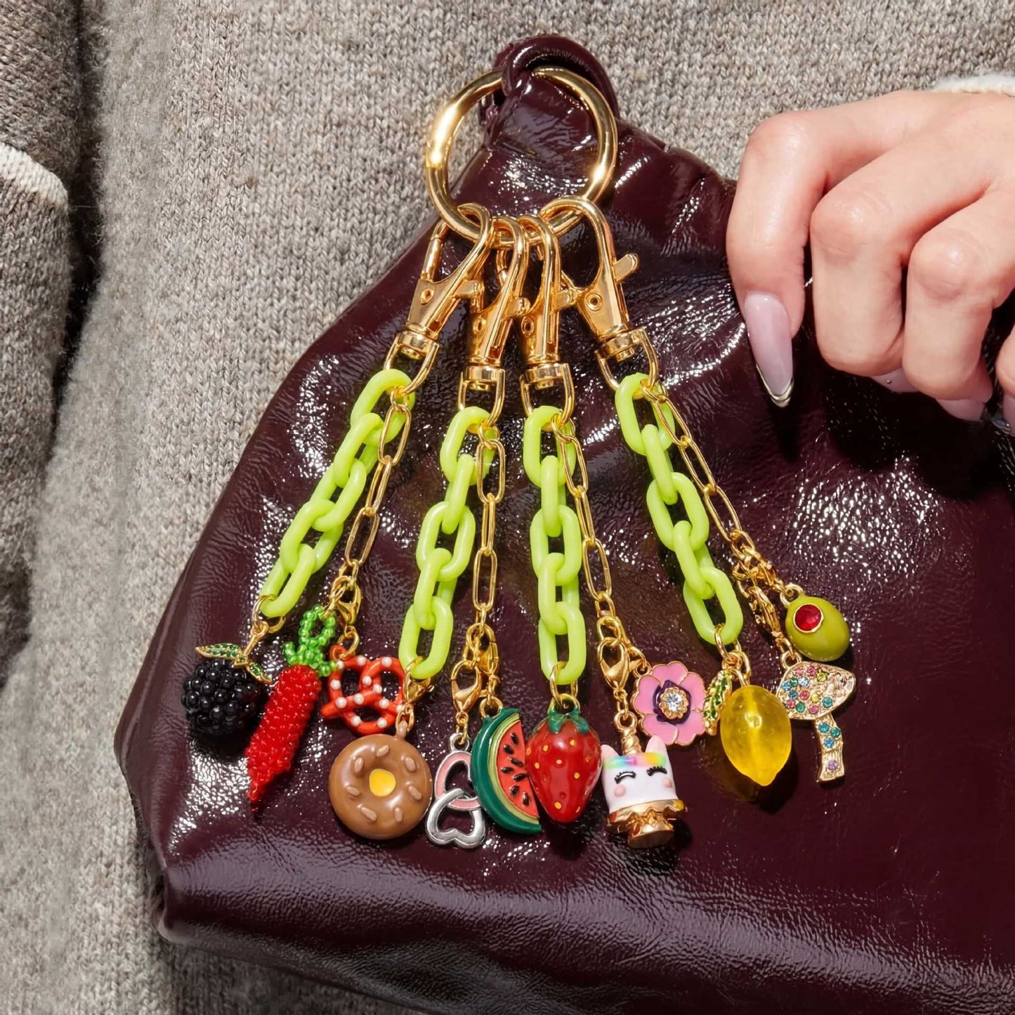 Vintage Elegant Alloy Plated Starfish Fish Heart Teardrop Geometric Bag Charm