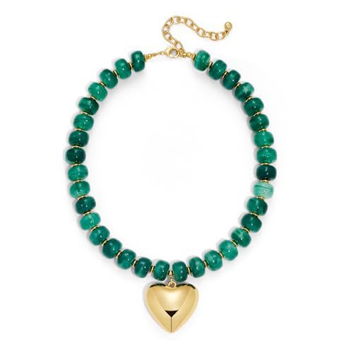 Vintage Bohemian Heart Resin Acrylic Pendant Necklace for Women