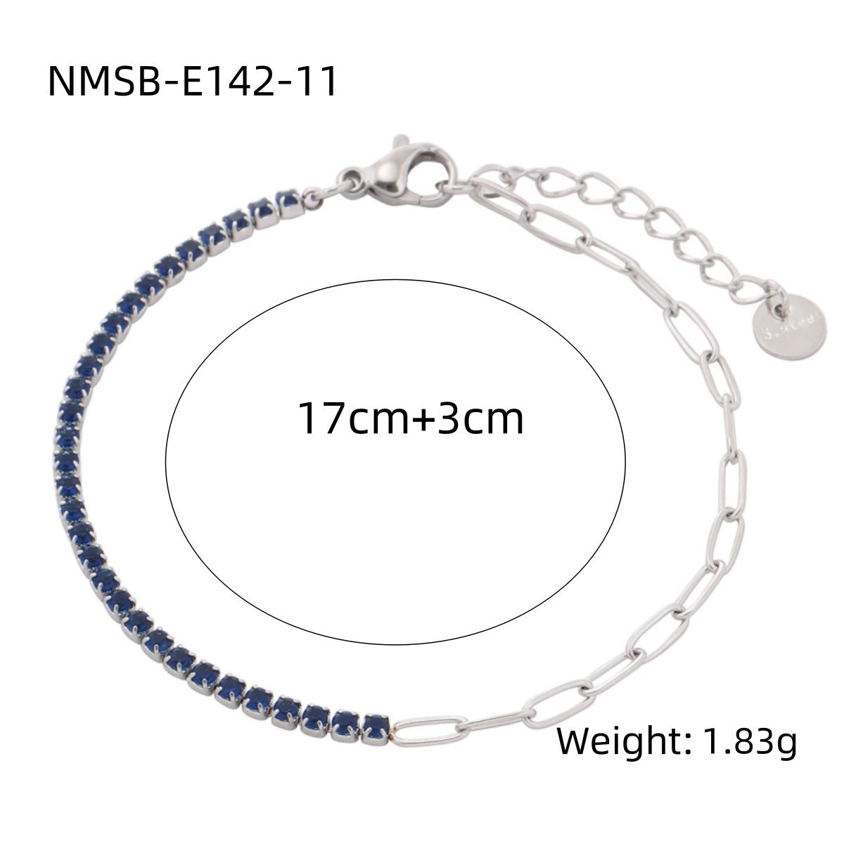 Pulsera geométrica de arcoíris de moda con diamantes de imitación para mujer, de acero de titanio con acabado chapado y delicado diseño de cristales de hilera completa