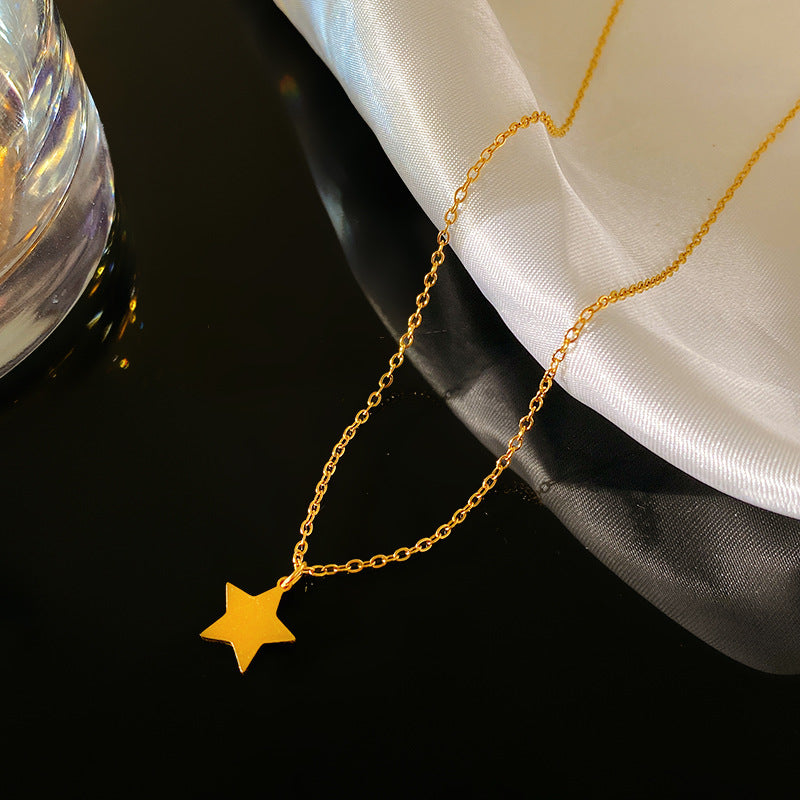 Minimalist Luxury Star Titanium Steel Plated Necklace Unisex