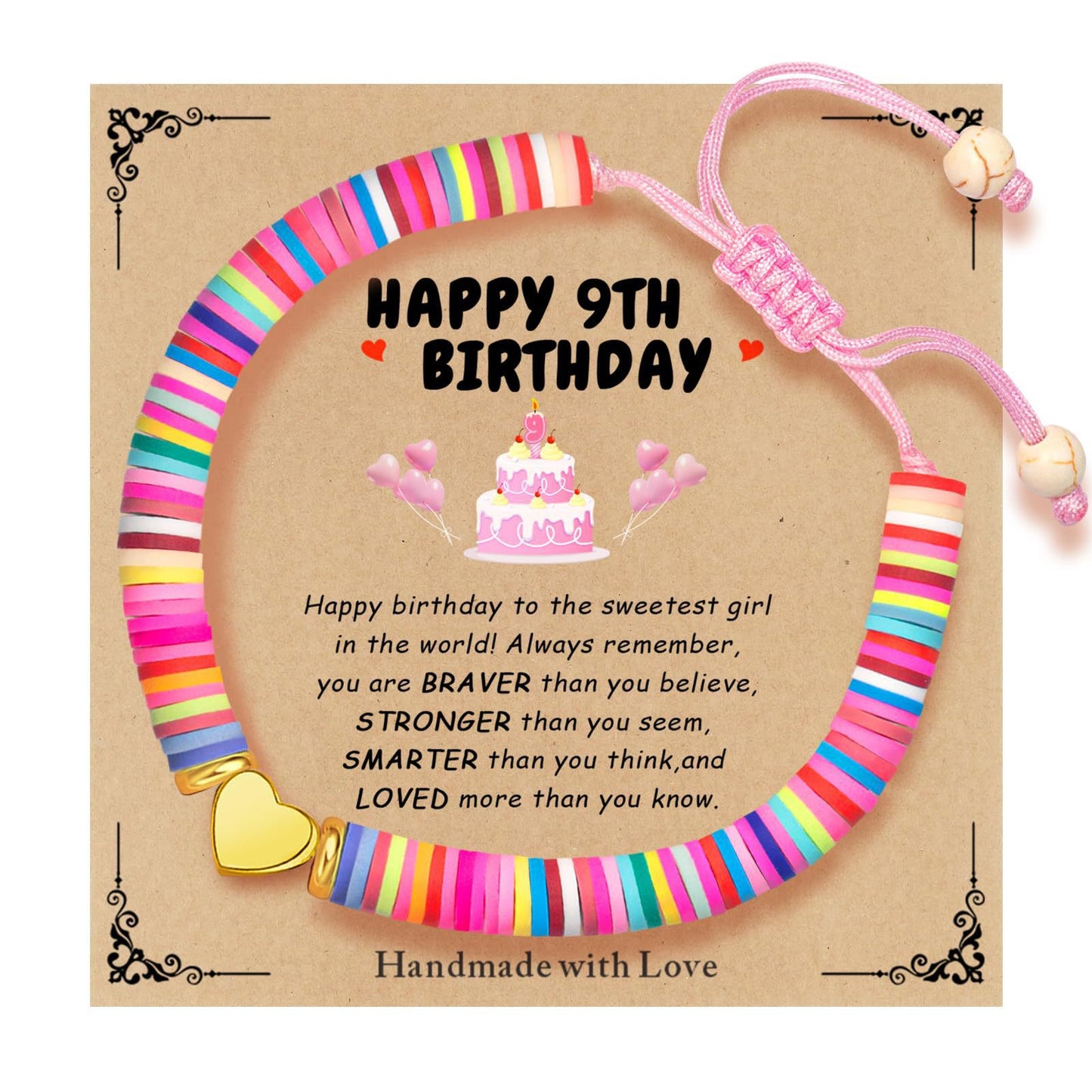 Casual Heart Shape Resin Charm Bar Adjustable Bracelet