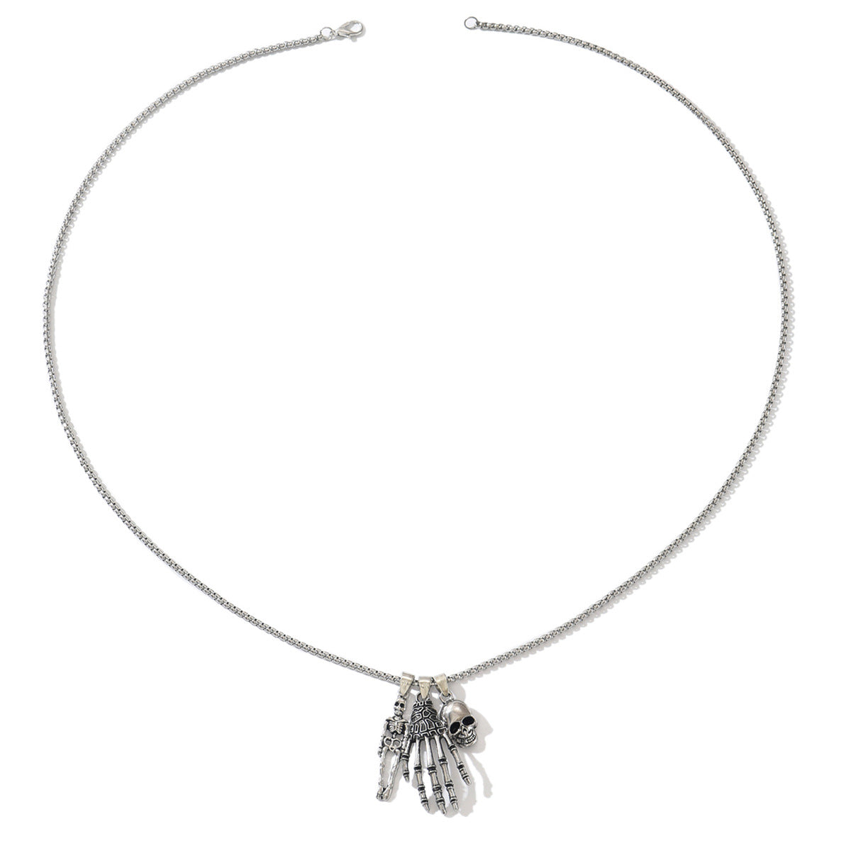 Collana Punk di Halloween con ciondolo a teschio e ragno, girocollo in lega stile Dark Gothic, gioielli unisex galvanizzati di tendenza