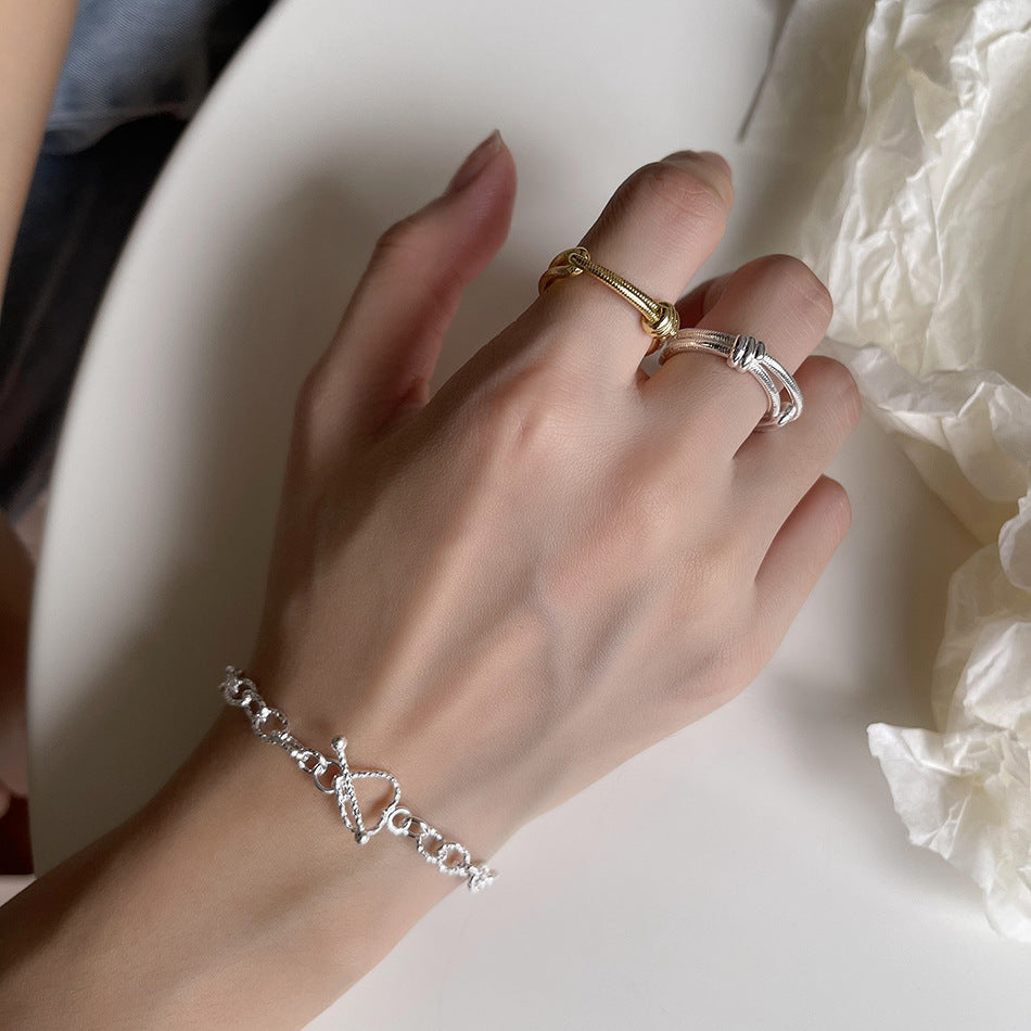 925 Sterling Silver Heart Knot Ring for Women