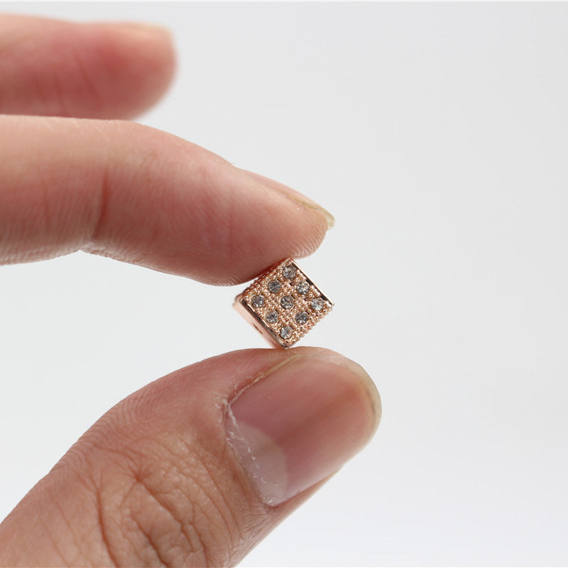 Plated Alloy Rhinestone Charm Bar