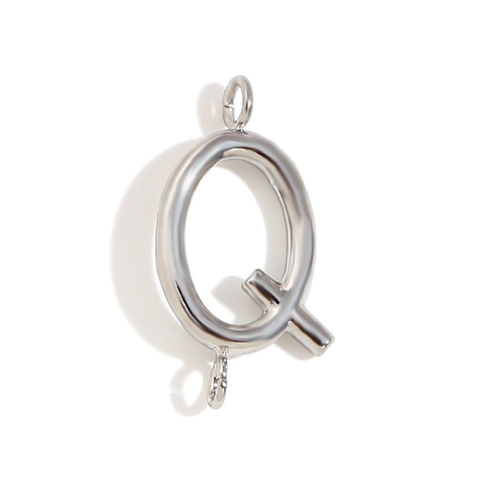 Minimalist 18K Gold Plated Stainless Steel Letter Charm Bar