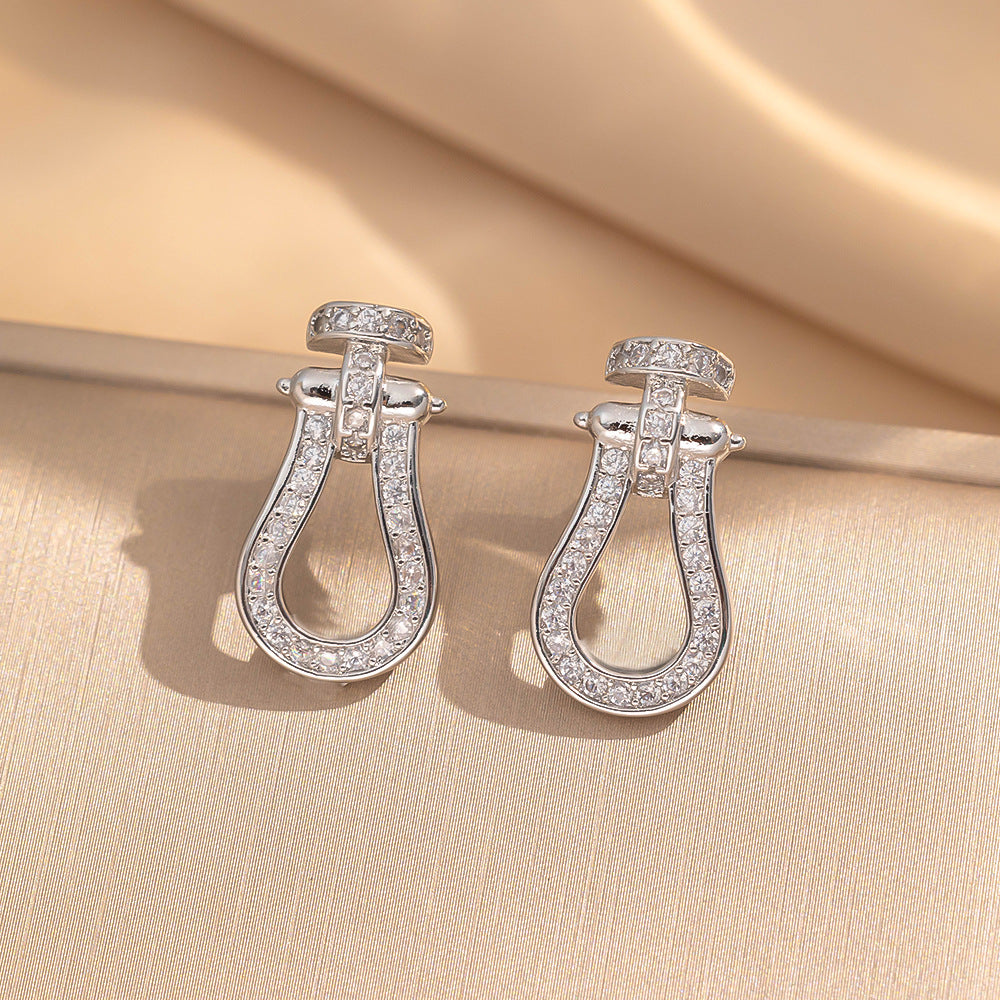 Minimalist Modern Geometric Bowknot Titanium Steel Stud Earrings with Gold Plating for Women