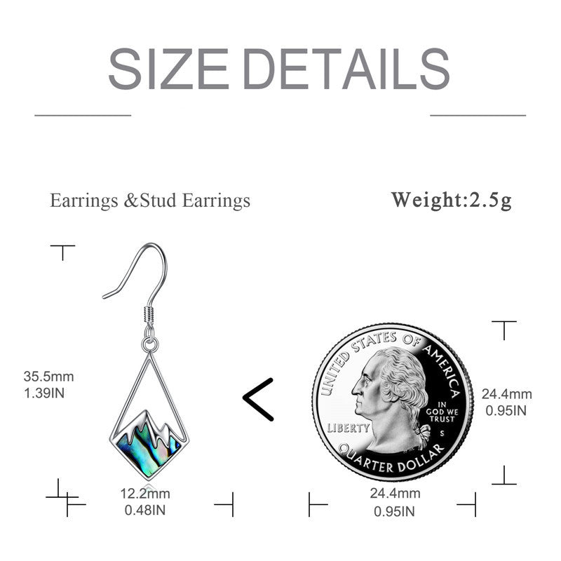 Minimalist Natural Style Polished Stainless Steel Hill-Shaped Faith Earrings for Women