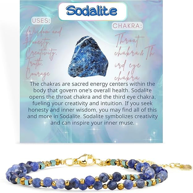 Geometric Natural Stone Crystal Beaded Bracelet Unisex Handmade Jewelry
