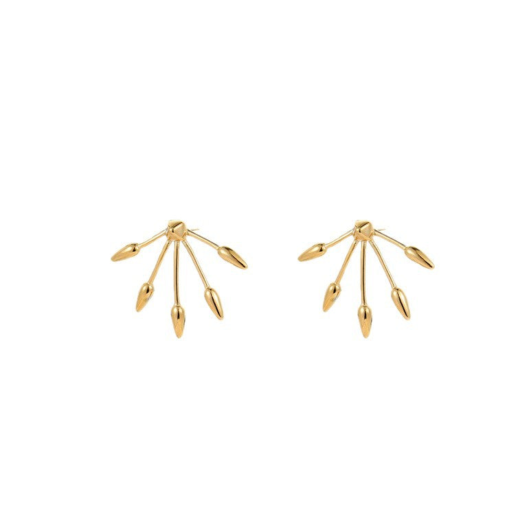 Orecchini da donna minimalisti geometrici irregolari in acciaio inossidabile con placcatura