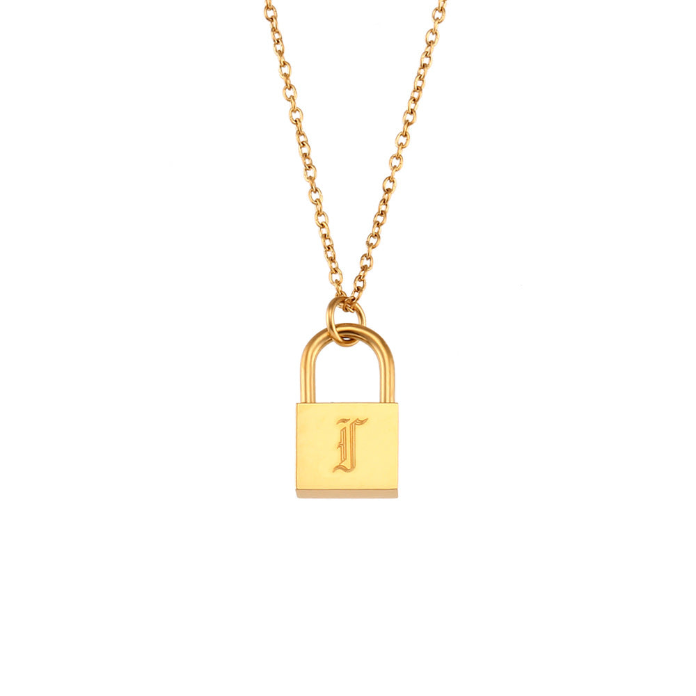 Fashionable Minimalist Stainless Steel Letter Pendant Necklace with Plated Finish for Women