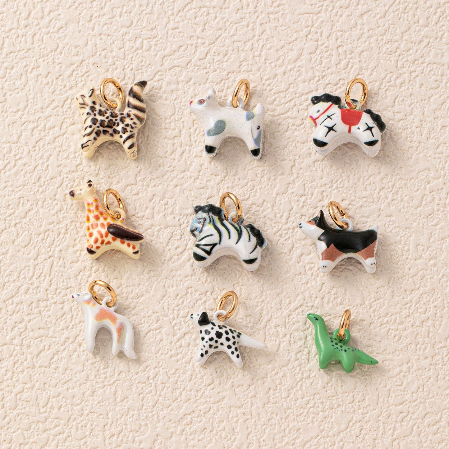 Minimalist Colorful Animal Drip Oil Plated Stainless Steel Pendant