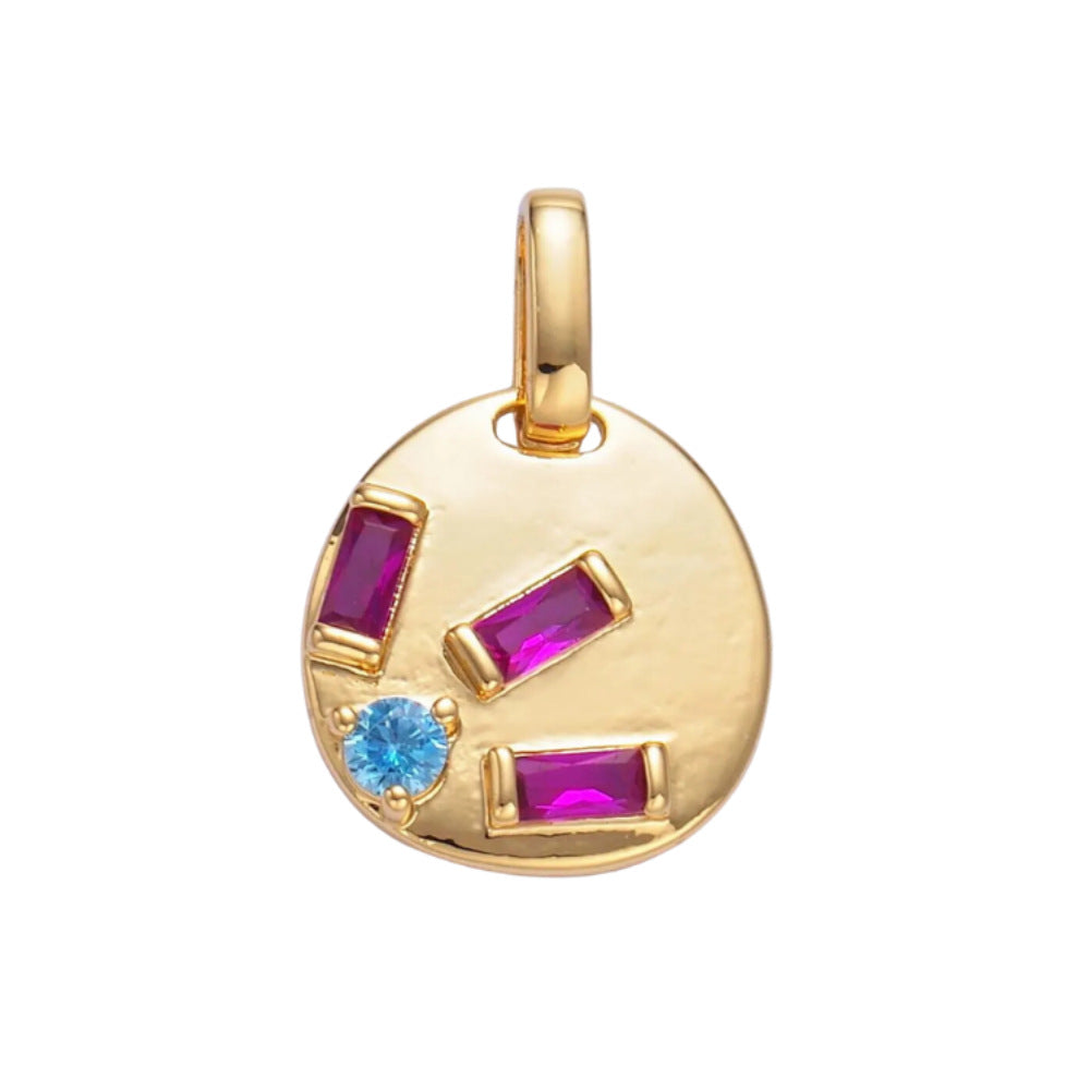 Vintage Cartoon Animal Brass 18K Gold Plated Drip Oil Pendant Charm Bar