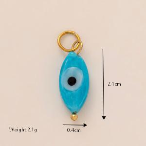 18K Gold Plated Oval Acrylic Pendant Stainless Steel PVD Ball Chain Necklace Charm Bar