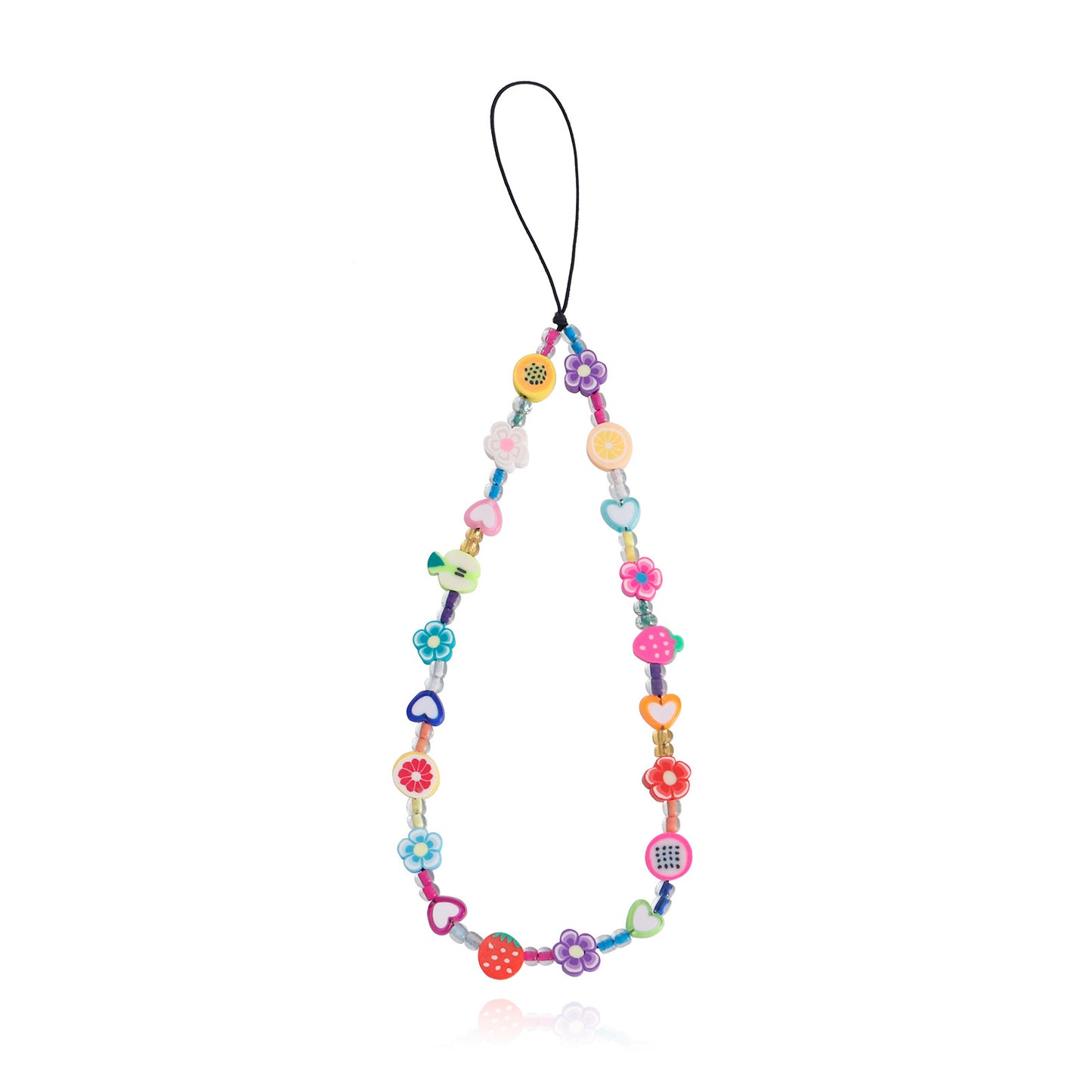 Ciondolo per telefono in lega a forma di fiore colorato in stile fiaba stravagante da donna con finitura placcata