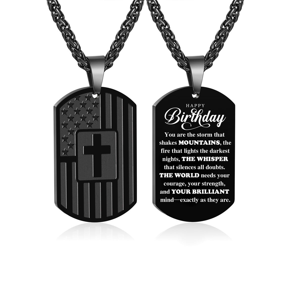 Collana con pendente a croce in acciaio inossidabile lucidato e acciaio al titanio con forma geometrica per uso quotidiano