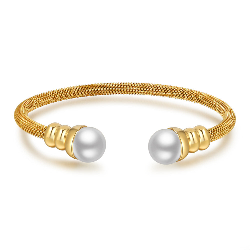 Vintage Geometric Square Plated Stainless Steel Bracelet for Men and Women