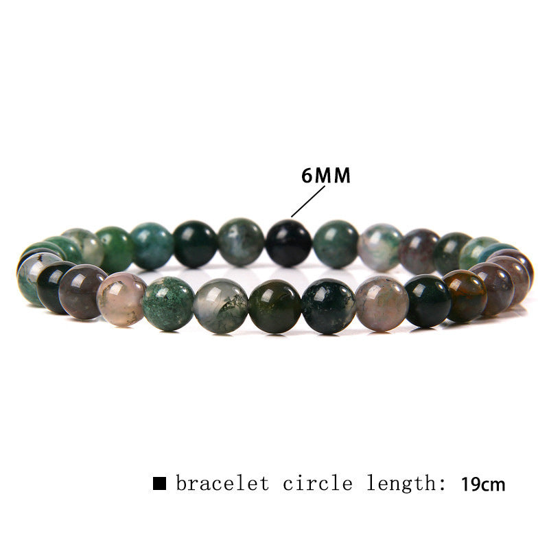 Elegant Casual Geometric Natural Agate Beaded Bracelet Unisex 6mm