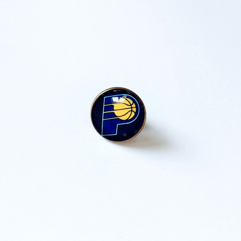 Pin de solapa metálico de equipos de baloncesto retro de la NBA - Insignia con gema vintage - Broche de Kobe Curry - Regalo para fans - Unisex